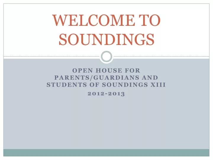 welcome to soundings