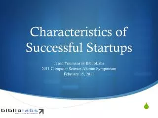 Characteristics of Successful Startups