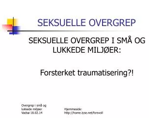 seksuelle overgrep