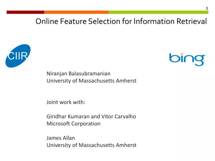 online feature selection for information retrieval
