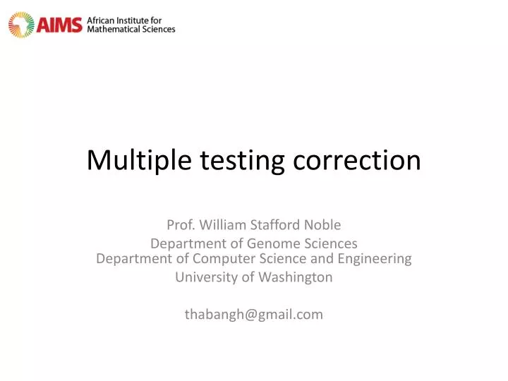 multiple testing correction