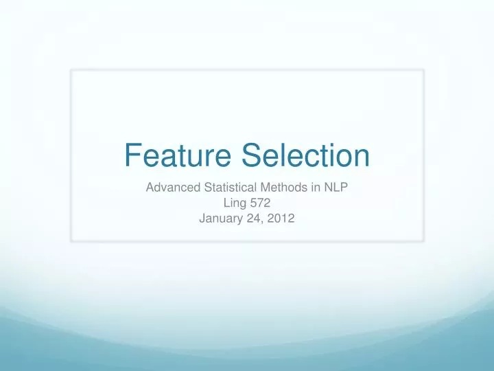 feature selection