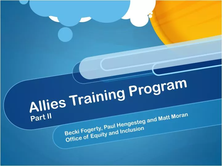 allies training program part ii