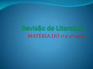revis o de literatura