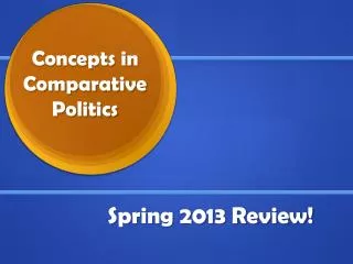 Concepts in Comparative Politics