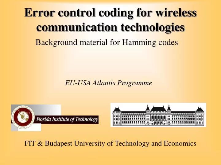 error control coding for wireless communication technologies