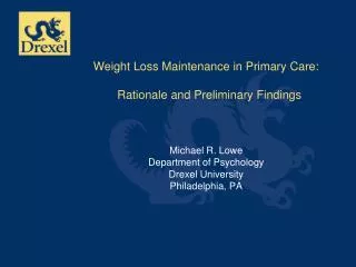 Weight Loss Maintenance in Primary Care
