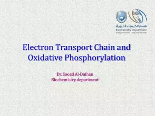 Electron Transport Chain and Oxidative Phosphorylation