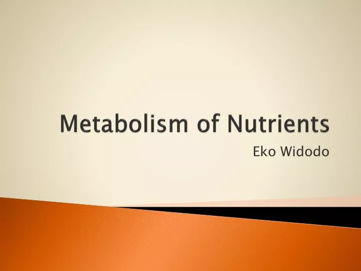 metabolism of nutrients