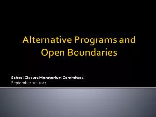 Alternative Programs and Open Boundaries