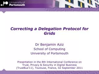 Correcting a Delegation Protocol for Grids