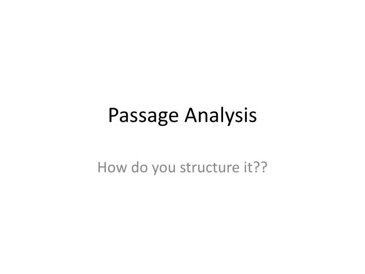 passage analysis