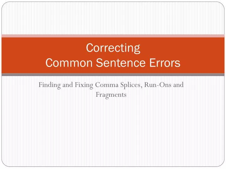 correcting common sentence errors