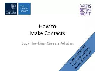 How to Make Contacts