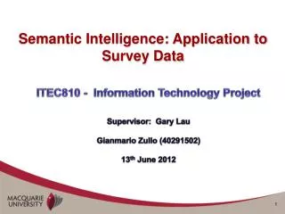 Semantic Intelligence: Application to Survey Data