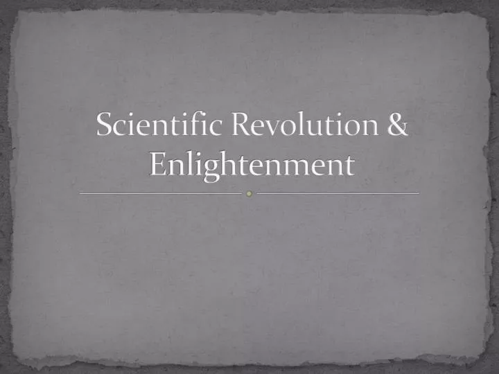 scientific revolution enlightenment