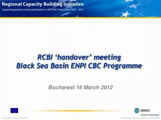 RCBI ‘handover’ meeting Black Sea Basin ENPI CBC Programme