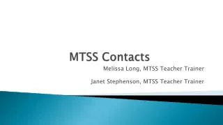 MTSS Contacts