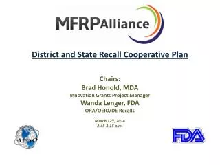 District and State Recall Cooperative Plan