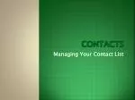CONTACTS - slide 1
