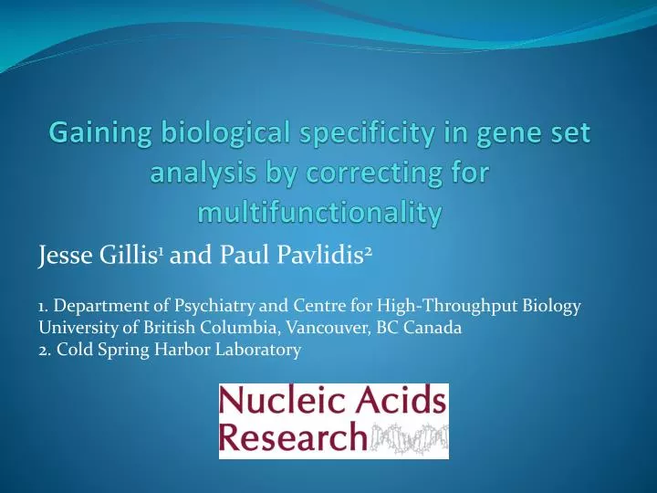 gaining biological specificity in gene set analysis by correcting for multifunctionality