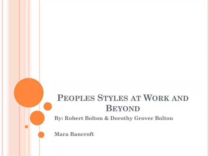 peoples styles at work and beyond