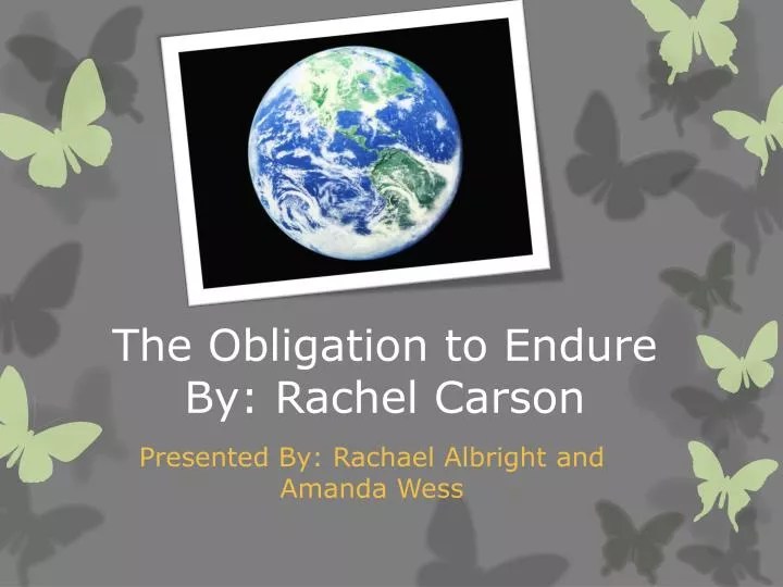 the obligation to endure by rachel carson