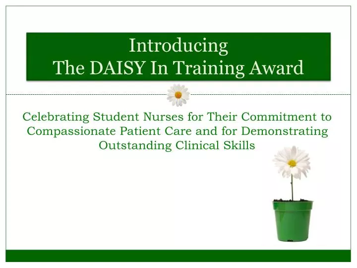 introducing the daisy in training award