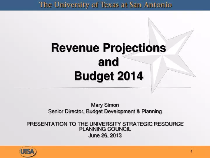 revenue projections and budget 2014