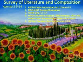 Survey of Literature and Composition