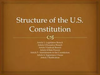 Structure of the U.S. Constitution