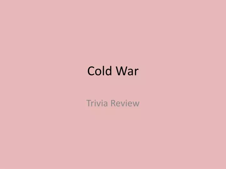 cold war