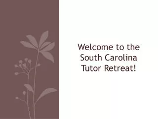 Welcome to the South Carolina Tutor Retreat!