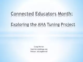 Connected Educators Month: Exploring the AHA Tuning Project
