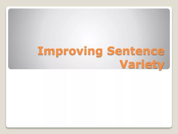 improving sentence variety