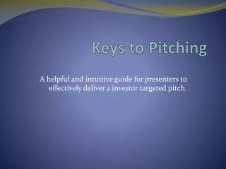 Keys to Pitching