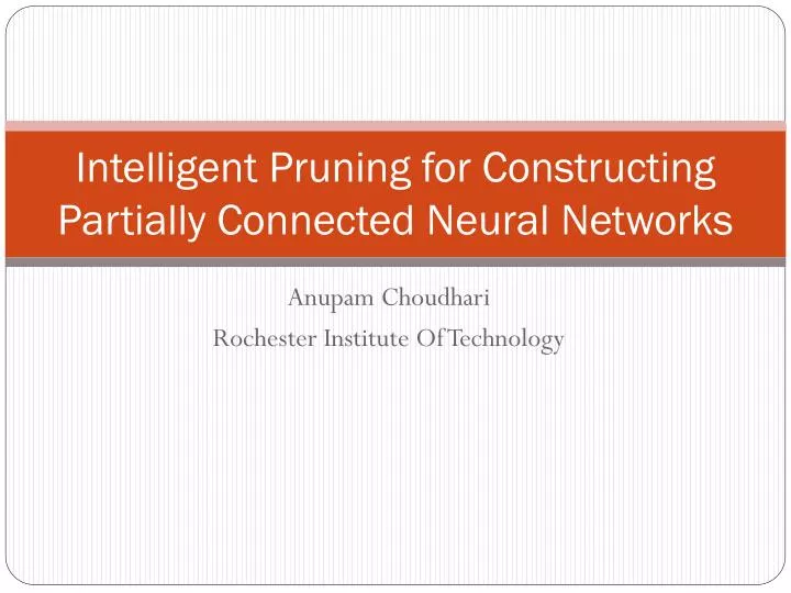 intelligent pruning for constructing partially connected neural networks