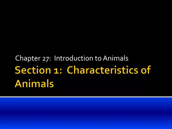 chapter 27 introduction to animals