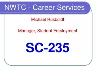 NWTC - Career Services
