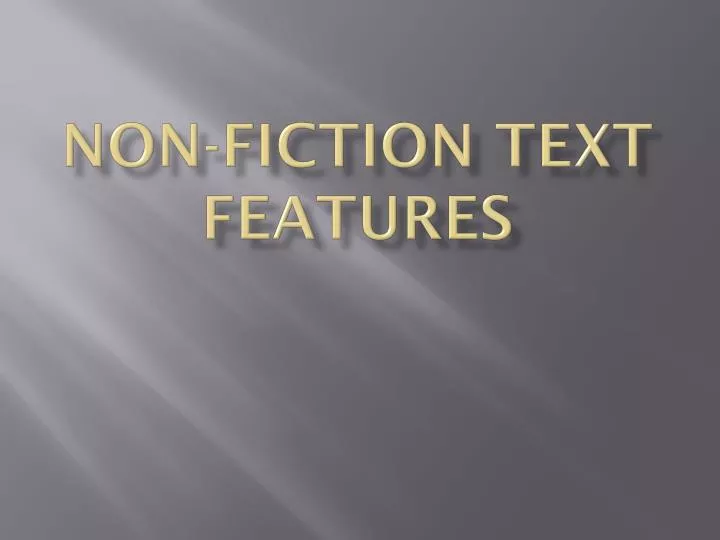 non fiction text features