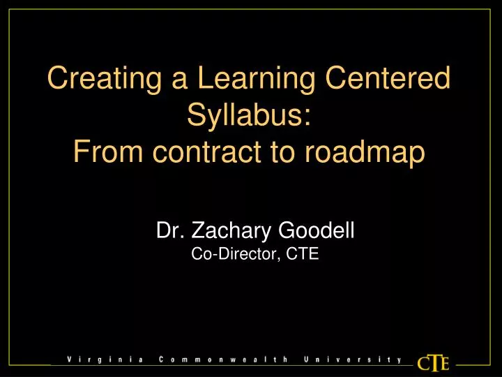 creating a learning centered syllabus from contract to roadmap