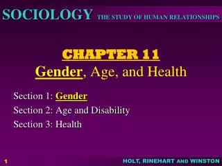 CHAPTER 11 Gender , Age, and Health