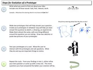 Steps for Evolution of a Prototype