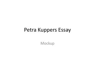 Petra Kuppers Essay