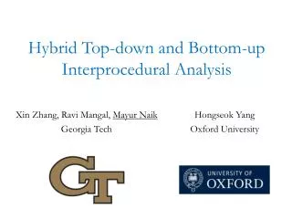 Hybrid Top-down and Bottom-up Interprocedural Analysis