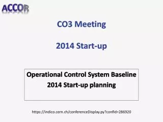 CO3 Meeting 2014 Start-up