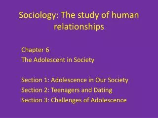 Sociology: The study of human relationships