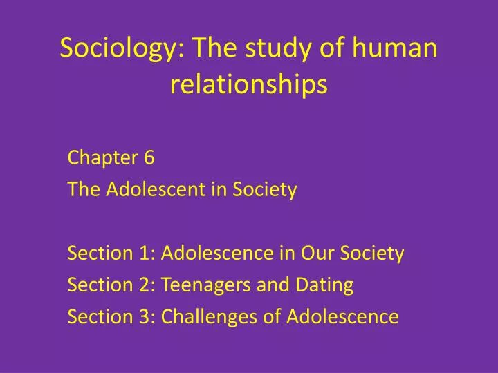 sociology the study of human relationships