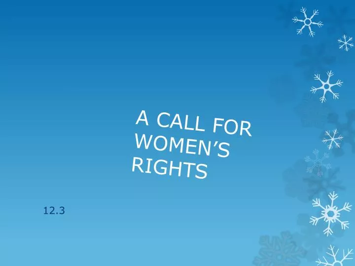 a call for women s rights