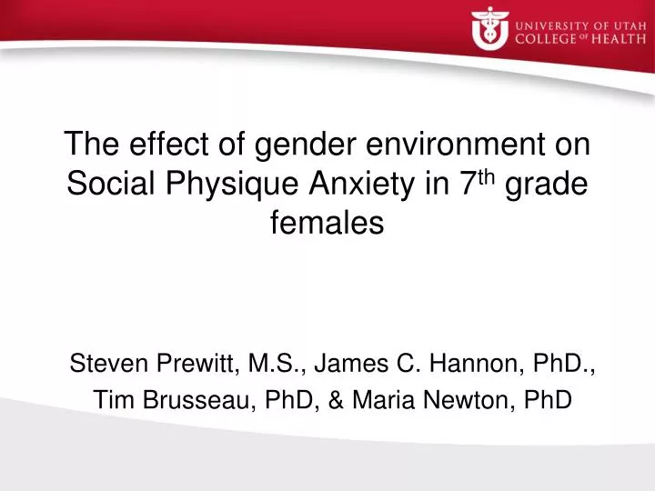 the effect of gender environment on social physique anxiety in 7 th grade females